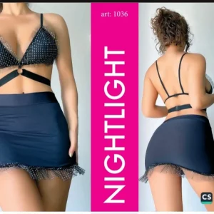 NIGHTLIGHT LARCİVERT MİNİ GECELİK